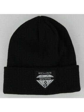 Running Man Hot Chocolate 15K/5K Adult Unisex Black Gray Double Knit Beanie